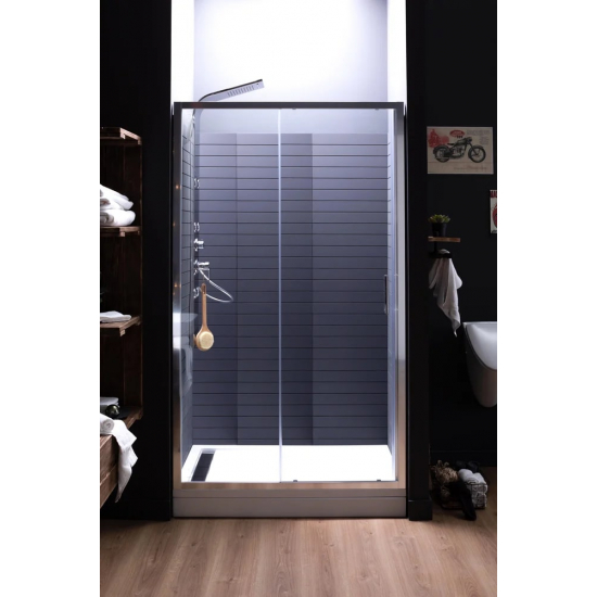 Душевая дверь в нишу AQUANET Alfa NAA6121 120x200 стекло прозрачное, профиль хром