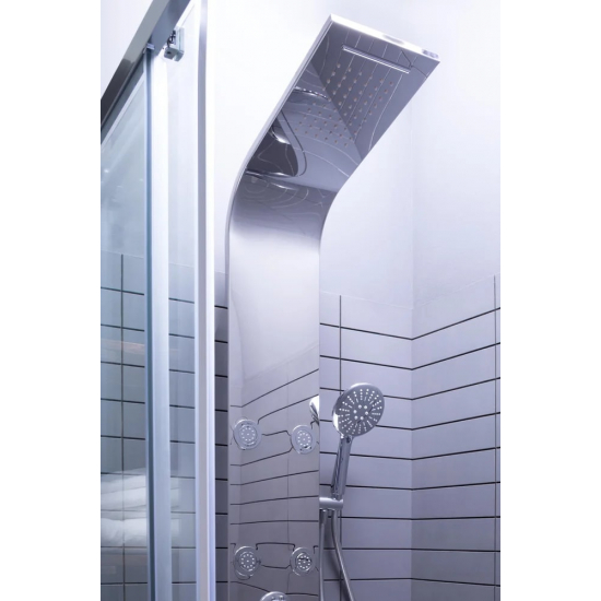 Душевая дверь в нишу AQUANET Alfa NAA6121 120x200 стекло прозрачное, профиль хром