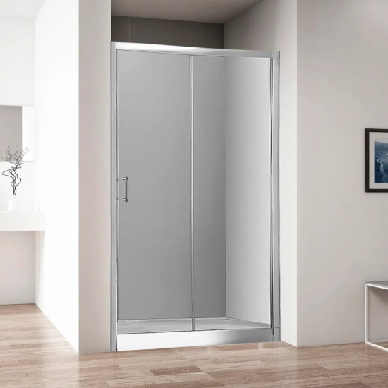 Душевая дверь в нишу AQUANET Alfa NAA6121 140x200 стекло прозрачное, профиль хром