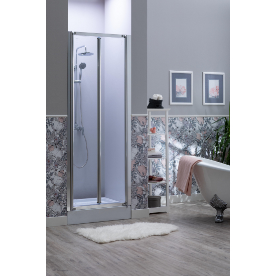 Душевая дверь в нишу AQUANET Alfa NAA6422  80x200 стекло прозрачное, профиль хром