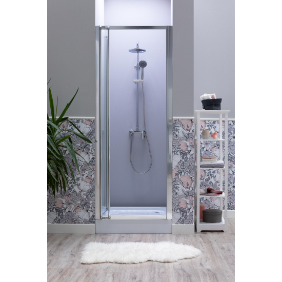 Душевая дверь в нишу AQUANET Alfa NAA6422  80x200 стекло прозрачное, профиль хром