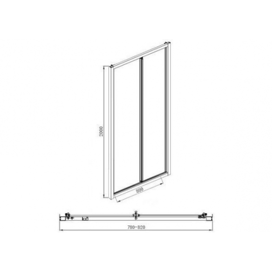 Душевая дверь в нишу AQUANET Alfa NAA6422  80x200 стекло прозрачное, профиль хром