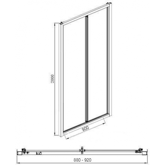 Душевая дверь в нишу AQUANET Alfa NAA6422  90x200 стекло прозрачное, профиль хром