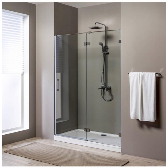 Душевая дверь в нишу AQUANET Beta NWD6221 140x200 L левая стекло прозрачное, профиль хром