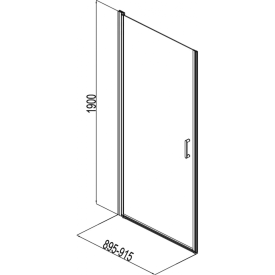 Душевая дверь в нишу AQUANET Cinetic AE12-N-90H190U-CT 90x190 стекло прозрачное, профиль хром