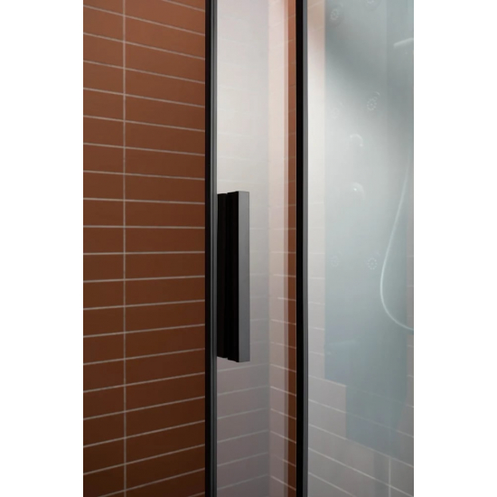 Душевая дверь в нишу AQUANET Pleasure AE60-N-130H200U-BT 130x200 стекло прозрачное, профиль чёрный