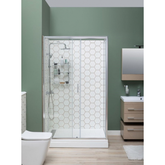 Душевая дверь в нишу AQUANET SD-1200A 120x190 стекло прозрачное, профиль хром