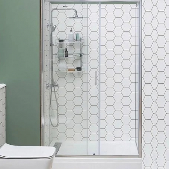 Душевая дверь в нишу AQUANET SD-1400A 140x190 стекло прозрачное, профиль хром