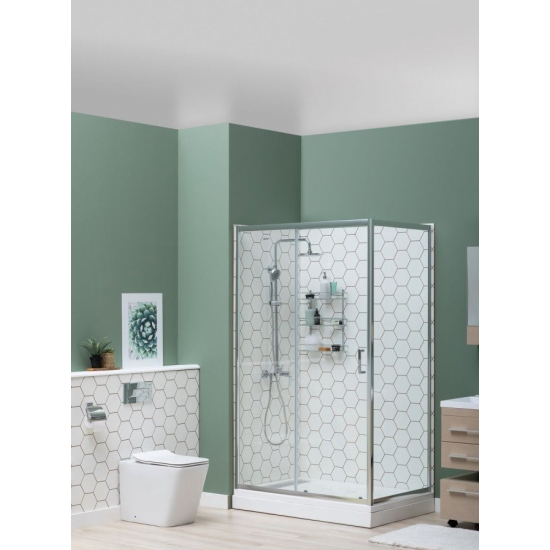 Душевая дверь в нишу AQUANET SD-1400A 140x190 стекло прозрачное, профиль хром