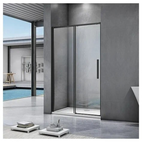 Душевая дверь в нишу BAS Good door Idea WTW-110-C-B 110x195 стекло прозрачное, профиль чёрный