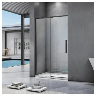 Душевая дверь в нишу BAS Good door Idea WTW-140-C-B 140x195 стекло прозрачное, профиль чёрный