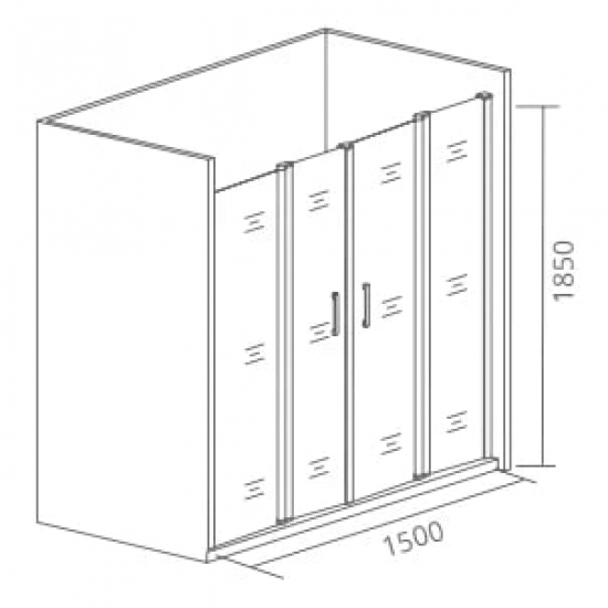 Душевая дверь в нишу BAS Good door Infinity WTW-TD-150-G-CH 150x185 стекло грейп, профиль хром