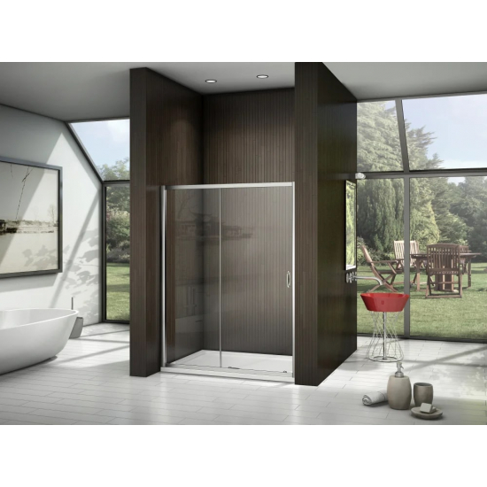 Душевая дверь в нишу BAS Good door Latte WTW-140-C-WE 140x185 стекло прозрачное, профиль хром