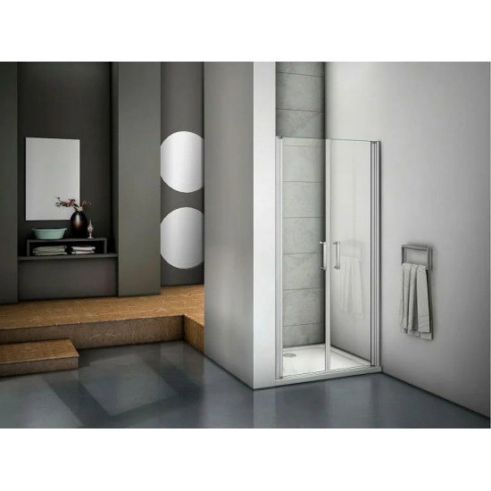 Душевая дверь в нишу BAS Good door Mokka SD-100-C-WE 100x185 стекло прозрачное, профиль белый