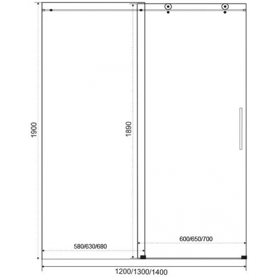 Душевая дверь в нишу BAS Good door Puerta WTW-140-C-CH 140x195 стекло прозрачное, профиль хром