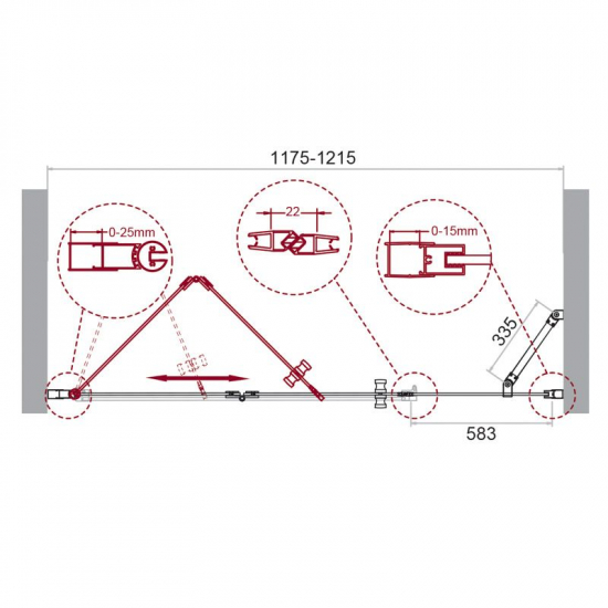 Душевая дверь в нишу BelBagno ALBANO-BS-13-60+60-C-Cr стекло прозрачное, профиль хром
