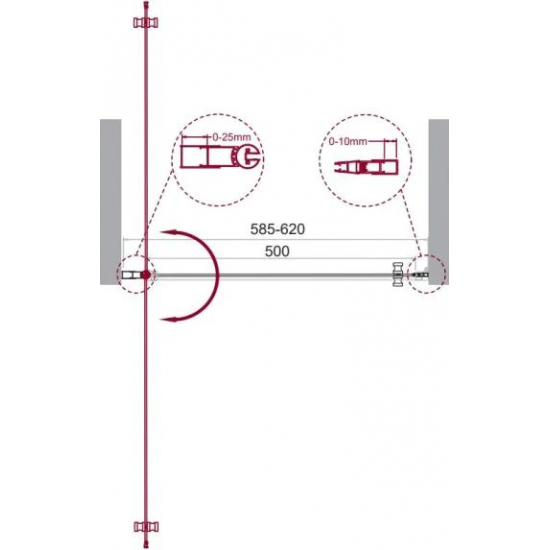 Душевая дверь в нишу BelBagno ETNA-B-1-60-C-Cr-90 стекло прозрачное, профиль хром