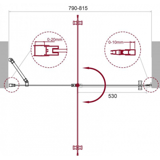 Душевая дверь в нишу BelBagno ETNA-B-12-60/20-C-Cr-90 стекло прозрачное, профиль хром