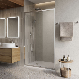 Душевая дверь в нишу BelBagno LUCE-BF-1-110-C-Cr стекло прозрачное, профиль хром