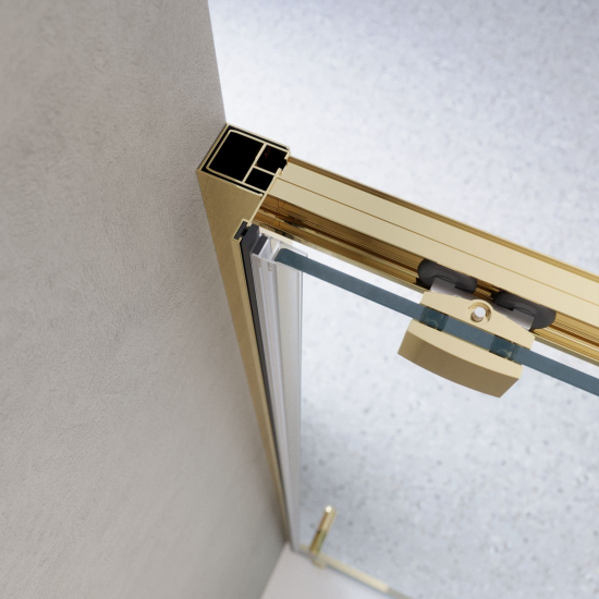 Душевая дверь в нишу BelBagno LUCE-BF-1-120-C-ORO стекло прозрачное, профиль золото