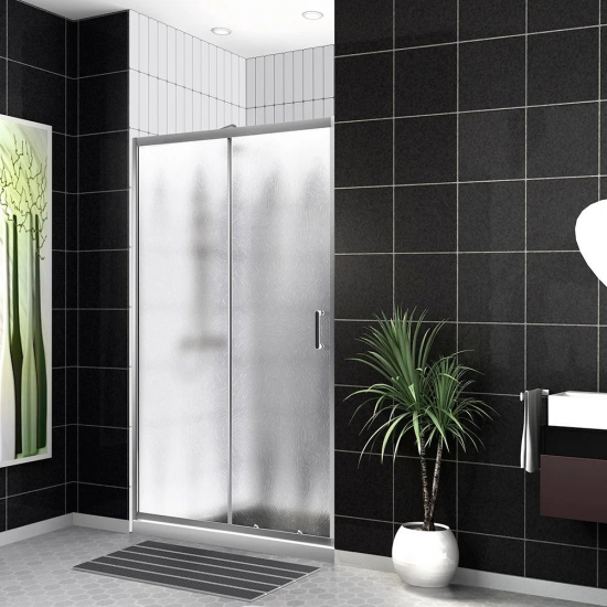 Душевая дверь в нишу BelBagno UNO-195-BF-1-110-CH-CR стекло шиншила, профиль хром