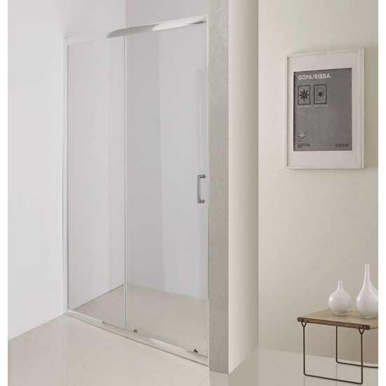 Душевая дверь в нишу BelBagno UNO-195-BF-1-130-C-Cr стекло прозрачное, профиль хром