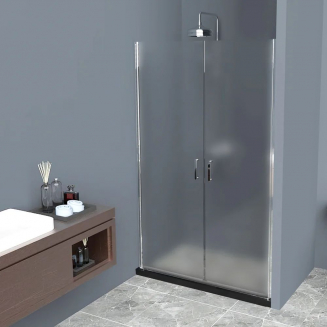 Душевая дверь в нишу BelBagno UNO-B-2-110-P-Cr стекло рифлёное, профиль хром