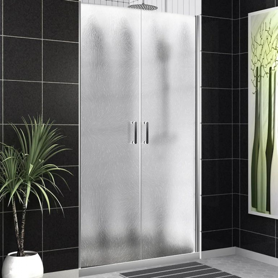 Душевая дверь в нишу BelBagno UNO-B-2-120-CH-Cr стекло шиншила, профиль хром