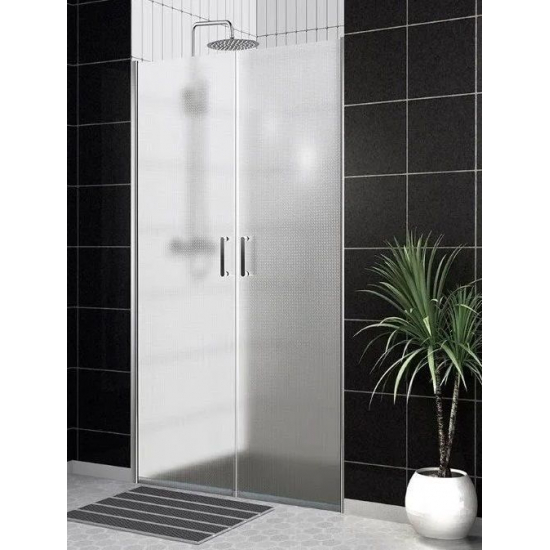 Душевая дверь в нишу BelBagno UNO-B-2-80-P-Cr стекло рифлёное, профиль хром