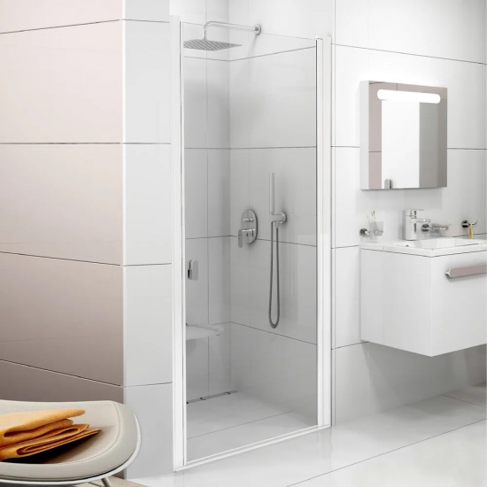 Душевая дверь в нишу RAVAK Chrome CSD1-90 90x195 стекло прозрачное, профиль белый