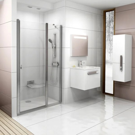 Душевая дверь в нишу RAVAK Chrome CSD2-100 100x195 стекло прозрачное, профиль хром