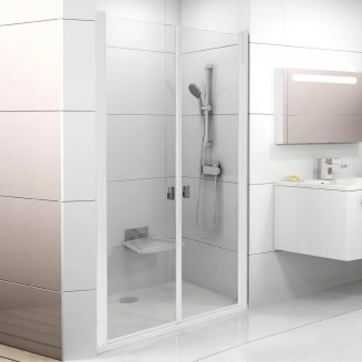 Душевая дверь в нишу RAVAK Chrome CSDL2-100 100x195 стекло прозрачное, профиль белый