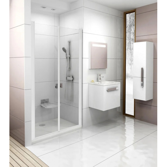 Душевая дверь в нишу RAVAK Chrome CSDL2-100 100x195 стекло прозрачное, профиль белый