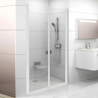 Душевая дверь в нишу RAVAK Chrome CSDL2-110 110x195 стекло прозрачное, профиль белый