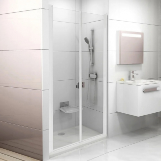 Душевая дверь в нишу RAVAK Chrome CSDL2-90 90x195 стекло прозрачное, профиль белый