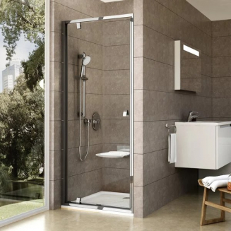 Душевая дверь в нишу RAVAK Pivot PDOP1-90 90x190 стекло прозрачное, профиль хром