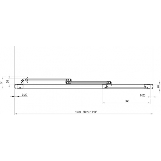 Душевая дверь в нишу RAVAK Supernova ASDP3-110 Pearl, 200, и110x198 профиль белый