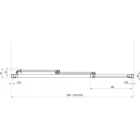 Душевая дверь в нишу RAVAK Supernova ASDP3-130 130x198 стекло грейп, профиль белый