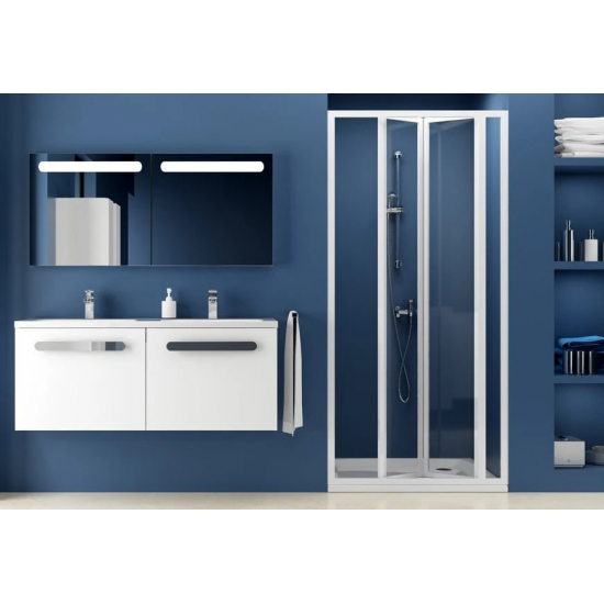 Душевая дверь в нишу RAVAK Supernova SDZ3-90 90x185 стекло прозрачное, профиль белый