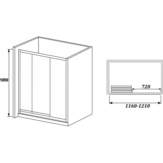 Душевая дверь в нишу RGW Classic CL-11 120х185 стекло прозрачное, профиль хром