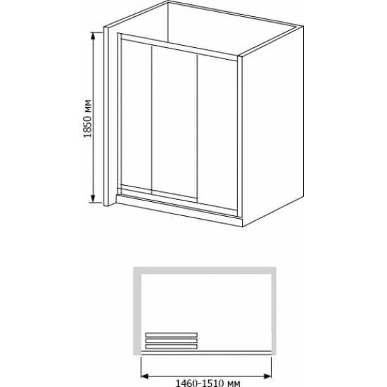 Душевая дверь в нишу RGW Classic CL-11 150х185 стекло прозрачное, профиль хром