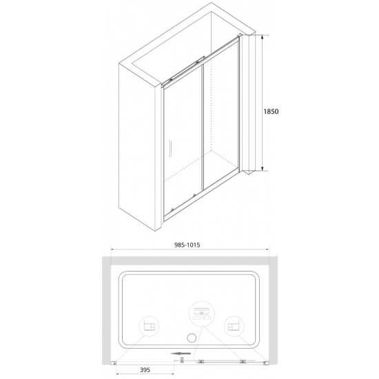 Душевая дверь в нишу RGW Classic CL-14 100x185, стекло прозрачное, профиль хром