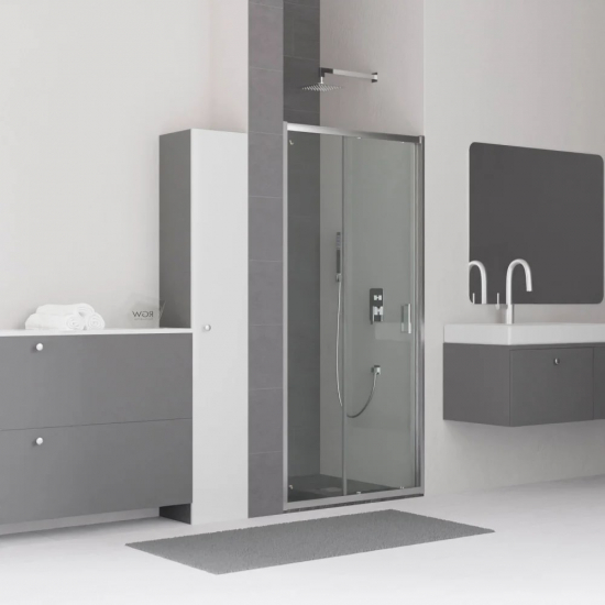 Душевая дверь в нишу RGW Classic CL-14 110x185, стекло прозрачное, профиль хром