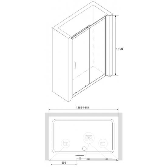 Душевая дверь в нишу RGW Classic CL-14 140x185, стекло прозрачное, профиль хром