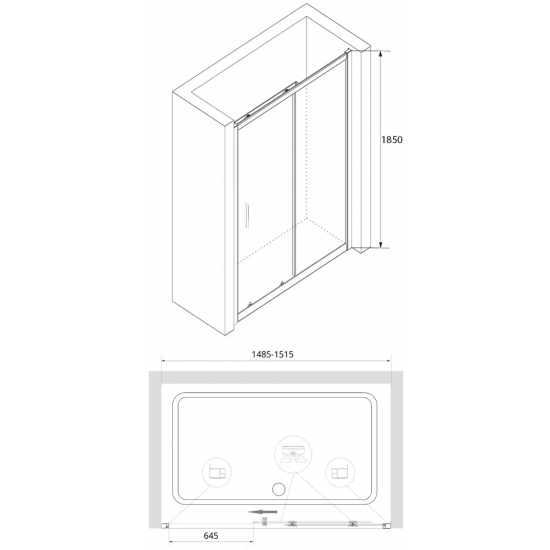 Душевая дверь в нишу RGW Classic CL-14 150x185, стекло прозрачное, профиль хром