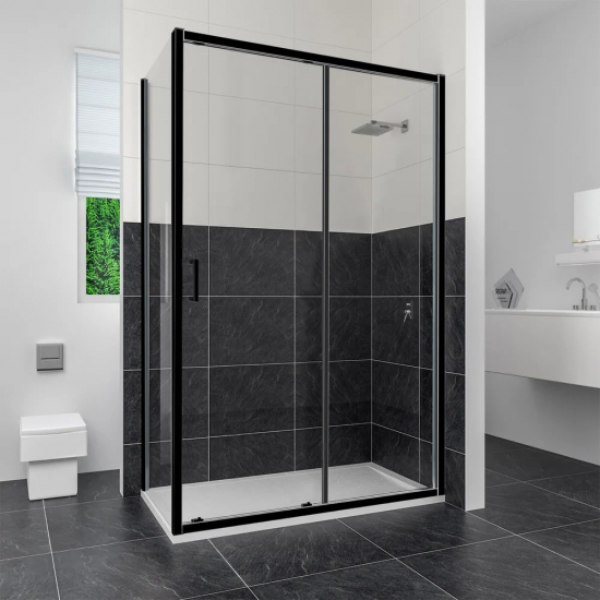 Душевая дверь в нишу RGW Classic CL-14-B 120x185 стекло прозрачное, профиль чёрный