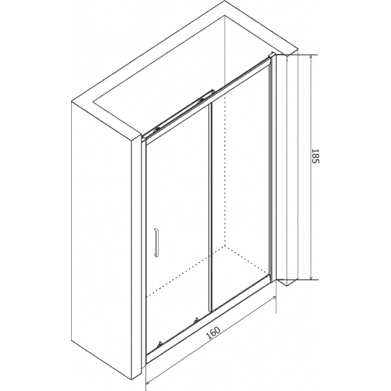 Душевая дверь в нишу RGW Classic CL-14-B 160x185 стекло прозрачное, профиль чёрный