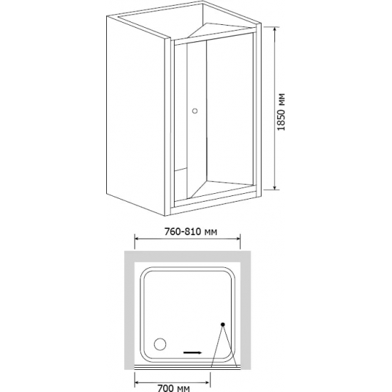Душевая дверь в нишу RGW Classic CL-21 80x185 стекло прозрачное, профиль хром