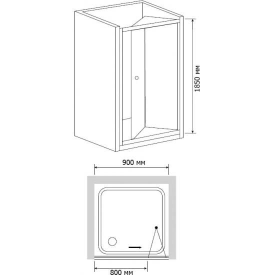Душевая дверь в нишу RGW Classic CL-21 90x185 стекло прозрачное, профиль хром