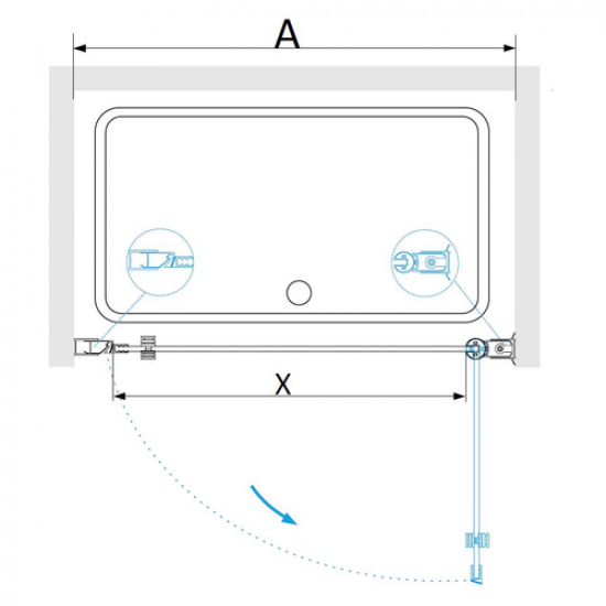 Душевая дверь в нишу RGW Dolphin TN-03 70x195 стекло прозрачное, профиль хром